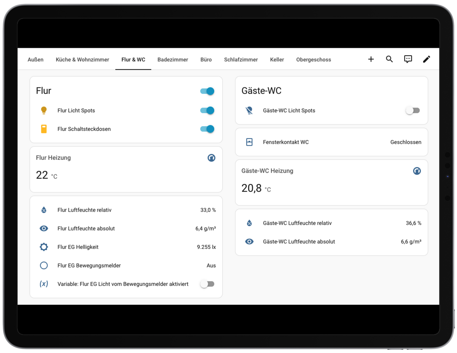 Home Assistant Dashboard Screenshot