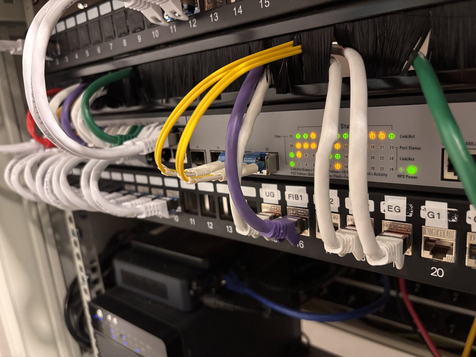 Serverschrank mit Netzwerktechnik